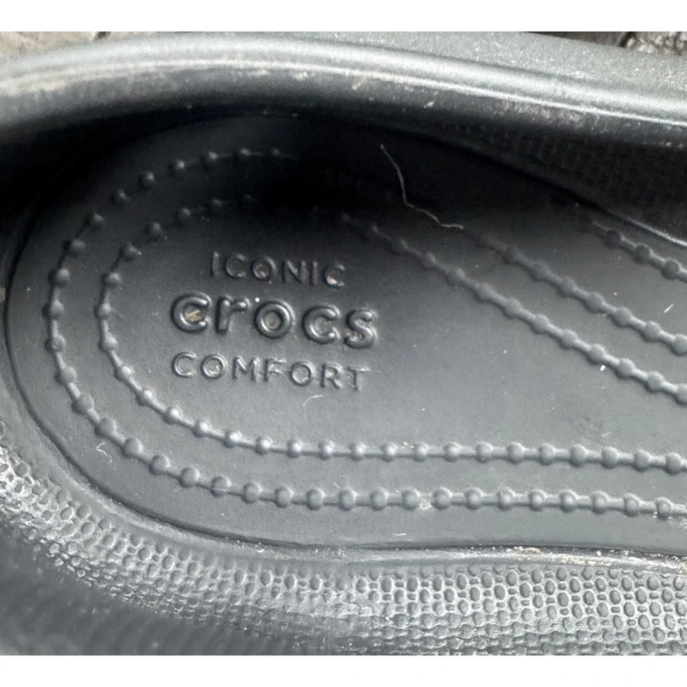 Crocs Kadee Ballet Flats Womens Size 9 W Solid Black Slip-On Comfort Water Shoes